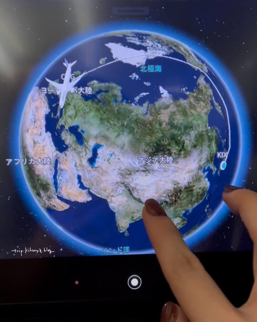 関空からパリの空路
